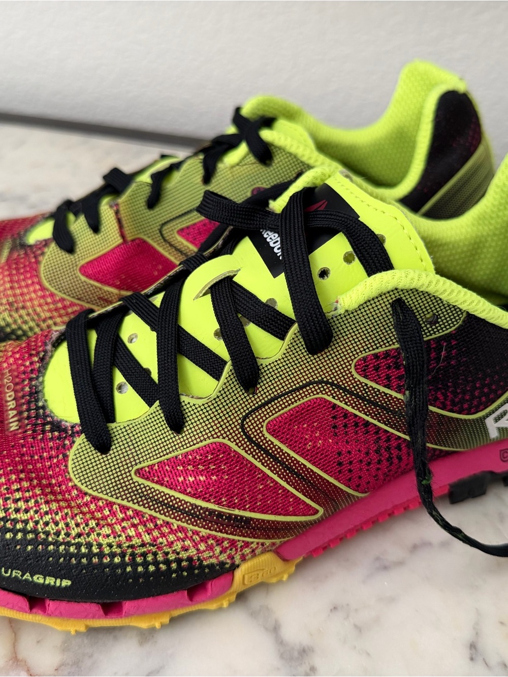 Reebok Women's Neon Yellow Pink Black Athletic Shoes